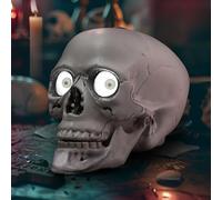JOYIN Puntello da Tavolo con Teschio Spaventoso di Halloween con Occhi Lampeggianti e bulbi oculari mobili per Halloween al Coperto, Decorazioni per la casa stregata per Feste