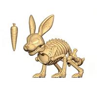 JOYIN Scheletro di coniglio da 33 cm, decorazione per Halloween, con carota, statuetta mobile con articolazioni, ossa in plastica, scheletro di animali per casa infestata, feste, decorazione da tavolo
