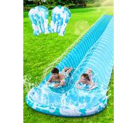 JOYIN Scivolo d'acqua da 22,5 piedi/685.8cm con 2 bodyboard, scivolo da giardino estivo con irrigatore integrato, gioco d'acqua per bambini all'aperto, Blu, Azzurro