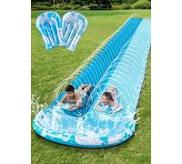 JOYIN Scivolo d'Acqua da 32,5 piedi/990.6cm con 2 Tavole gonfiabili, Scivolo Extra Lungo e Resistente con irrigatore, Giocattolo Estivo per Bambini e Adulti, Blu, Azzurro