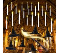 JOYIN Set di 30 candele galleggianti di Halloween e cappello da strega con telecomando e bacchetta magica, decorazione per feste a tema finestra, soffitto, portico e portico di Halloween