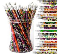 JOYIN Set di 48 matite di Halloween con gomme in 6 design, matite in legno, matite colorate a tema, set di cancelleria per bambini, bambine e bambini