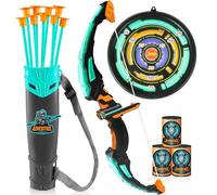 JOYIN Set di Arco e Frecce per Bambini - Set di Giocattoli per Tiro con L'Arco Illuminato a LED con Frecce a Ventosa, Custodia per Bersaglio e Frecce, Giocattoli per Interni ed Esterni per Bambini