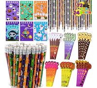 JOYIN Set di cancelleria assortiti per Halloween, 72 pezzi, 24 confezioni di matite a tema Halloween, righelli e quaderni, set regalo per bambini, premi, dolcetti o scherzetti, dolcetto o scherzetto