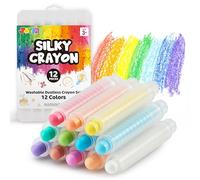 JOYIN Set di gessetti lavabili antipolvere arrotondati in 12 colori, 12 pezzi di gessetti per marciapiede per bambini, gessetti jumbo per esterni, scuola