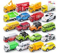 JOYIN Set di veicoli per modellini di auto giocattolo in metallo pressofuso da 20 pezzi per bambini, bambine e bambini Set di auto da gioco per bambini 1 2 anni