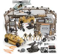 JOYIN Set giocattolo veicoli da cantiere inclusi base militare veicoli militari figure di azione da collezione soldati ed accessori Giocattoli esercito