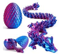 JOYIN Uovo di drago stampato 3D con drago viola laser da 30 cm all'interno, giocattolo magico articolato, giocattolo 3D fantastico da agitare, regalo di Pasqua per bambini e ragazzi.