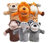 JOYIN Zoo amici Burattini di animali da mano con peluche a bocca aperta mobile