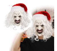 Joyincoser Art Das Clown Terrier Mask Halloween Horror Scary Extreme Latex Deluxe Clown Maschera spaventosa Killer Cosplay per Carnevale Casa fantasma (A)