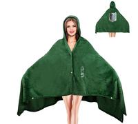 Joyincoser Costume anime da uomo Scout Reggimento Cloak AOT Pigiama Mantello Mantello Cappotto Abbigliamento Climatizzatore Coperta per Halloween Carnevale Festa, verde, XL