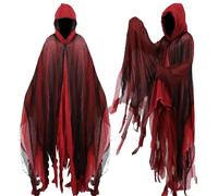Joyincoser Mantello con gancio, mantello gotico medievale rinascimentale da mago del Capo Morte, costume horror spaventoso fantasma, cosplay, regali di Halloween per feste di Carnevale e feste in