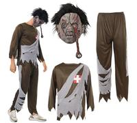 Joyincoser Morti Viventi - Costume da zombie inquietante per adulti, da uomo, con maschera per Halloween, cosplay e carnevale (XL)