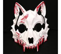 Joyincoser Spaventosa maschera di lupo animale scheletro maschera horror scary Devil lupo mannaro samurai maschere decorative per adulti per Halloween Party Carnival