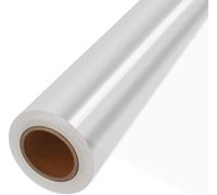 JOYIT Rotolo di cellophane trasparente da 30,5 m (80 cm x 30,5 m) - Rotolo di cellophane spesso 3 mm, sacchetti di cellophane trasparente grandi, carta da regalo per fiori (80 cm piegato in 40,6 cm)