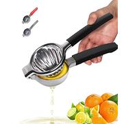 JOYIT Spremi Limone Manuale - Spremiagrumi Manuale in Acciaio Inossidabile, Spremi Lime con Tutti Gli Agrumi,Manico in Silicone, Anticorrosivo, Lavabile in Lavastoviglie (Nero)