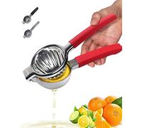JOYIT Spremi Limone Manuale - Spremiagrumi Manuale in Acciaio Inossidabile, Spremi Lime con Tutti Gli Agrumi,Manico in Silicone, Anticorrosivo, Lavabile in Lavastoviglie (Rosso)
