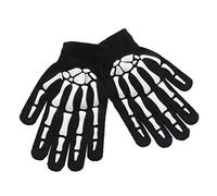 JOYKK Unisex Bambini Full Fingered Gloves Winter Cycling Halloween Horror Skull Artiglio Scheletro in Gomma Anti-Scivolo Guanti all'aperto da Polso Warmer - Bianco e Nero