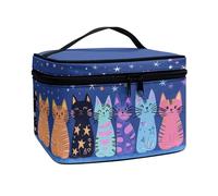 JoyLamoria Sacchetto cosmetico portatile della chiusura lampo di grande capacità della borsa di trucco di, Stella di gatto