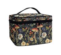 JoyLamoria Sacchetto cosmetico portatile della chiusura lampo di grande capacità della borsa di trucco di, Fungo Retro