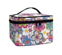 JoyLamoria Sacchetto cosmetico portatile della chiusura lampo di grande capacità della borsa di trucco di, Fiore Boho