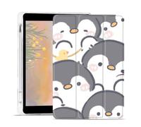 JOYLAND Custodia per iPad 9a/7a/8a generazione da 10,2 pollici con portapenne, in TPU trasparente pieghevole per iPad 2021/2020/2019, custodia protettiva antiurto con funzione di accensione e