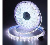 JOYLIT 12V Striscia LED Bianco Freddo 5M IP65 Impermeabile 6000-6500K, 300LEDs SMD 5050 Luce Nastro Luminoso Strip LED per Armadietti, Scaffali, Scale, Bagni