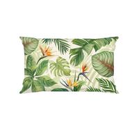 Joymaison Federe Cuscini Divano 30x50 set da 1 Foglie Palma Verdi Tropicali | Decorativa Copricuscini Tropicale Foglia Verde Botanico Giardino Uccello Paradiso Banana Estate per Divano Soggiorno Esterno