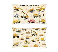 Joymaison Federe Cuscini Divano 33x45 set da 2 Bambini Veicoli da Cantiere | Decorativa Copricuscini Escavatore Autopompa per Divano Soggiorno Esterno