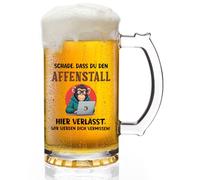 Joymaking Bicchiere da birra per addio - Peccato che tu lasci la scimmia qui, regalo di addio ai colleghi, regalo di addio, regalo di addio, caraffa di birra da 0,5 l