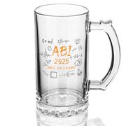 Joymaking Bicchiere da birra regalo per diploma 2025, diploma di scuola superiore 2025, regalo di laurea, tazza di birra da 0,5 l