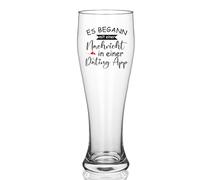 Joymaking Bicchiere da birra regalo San Valentino, regalo per partner, dove tutto è iniziato, bicchiere da birra trasparente 500 ml