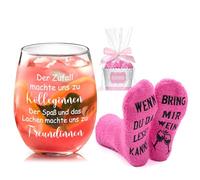 Joymaking Bicchiere da Vino Con Calzini Divertenti - Regalo di Addio per Colleghi, Fidanzata, Nuovo Lavoro, Ringraziamento per Cambiare Lavoro