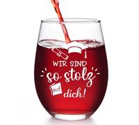 Joymaking Bicchiere da vino Pernasoliert - Siamo così orgogliosi di te, diploma di scuola superiore 2025, laurea, esame passato, laurea maestro, regalo matura 17oz