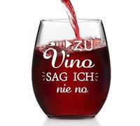 Joymaking Bicchieri da vino con incisione - zu Vino Sag Ich Nie No, bicchiere da vino con scritta, personalizzabile, bicchiere da vino divertente, donne e uomini, 15 OZ
