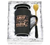 Joymaking Dankeschön Geschenkt Tasse mit Spruch - Ein en richtig guten Arzt finden man nicht alle Tage lustige Kaffee Tasse Geschenk für Arzzt, 400ml Schwarz