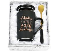Joymaking Master passato esame regalo tazza da caffè - Master 2025 Regali di laurea per l'esame superato Idea regalo divertente per amici bambini, 400 ml nero