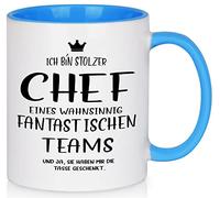Joymaking Tazza Chef con scritta - Ich bin Stolzer Chef Eines Teams, divertente regalo per compleanno, Natale, regalo di addio per colleghi idee regalo