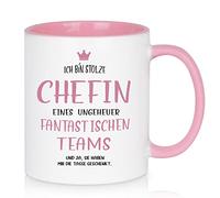 Joymaking Tazza Chefin con scritta - Ich bin Stolzer Chefin Ein Teams, divertente regalo per compleanno, Natale, addio ai colleghi
