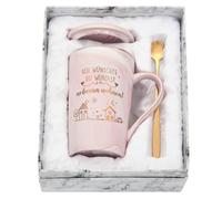 Joymaking Tazza con scritta in lingua tedesca "Ich wünschte, du würdest wohnen - Beste Freundschaft Geschenke, 400 ml, rosa