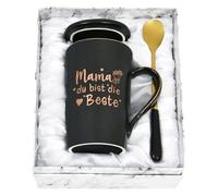 Joymaking Tazza da caffè MAMA du bist die Beste, idea regalo per mamma festa della mamma, compleanno, regalo di Natale per la migliore mamma, regalo per la festa della mamma, tazza da caffè, 400 ml