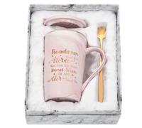 Joymaking Tazza da caffè regalo per amiche, idea regalo per amicizia, regalo per fidanzata, compleanno, Natale, con scritta - Amiche sono come stelle, 400 ml, rosa