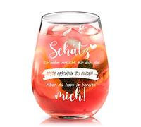 Joymaking Ti amo i regali, bicchiere da vino con incisione a forma di tesoro, il miglior regalo da trovare ma hai già fatto me, regalo di anniversario per lui, compleanno, Natale