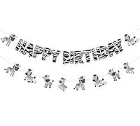 JOYMEMO Banner di compleanno zebra, decorazioni per feste di compleanno zebra per ragazzi e ragazze, sfondo fotografico a tema giungla e safari, forniture