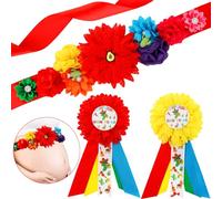 JOYMEMO Mexican Fiesta Baby Shower Kit fascia maternità, Taco About A Baby Shower Belly Belt e Mom To Be & Dad To Be Corsage Pins, Gravidanza Nuovi Genitori Foto Puntelli Fiesta Forniture per feste a