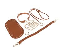 joyMerit Borsa A Tracolla per Borsa A Base di Maglia all'Uncinetto per Borsa in Pelle PU - Marrone