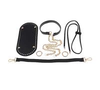 joyMerit Borsa A Tracolla per Borsa A Base di Maglia all'Uncinetto per Borsa in Pelle PU - Nero