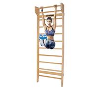 JOYMOR Gymnastics Wood Stall Bar, Multi-use Swedish Ladder- Wall Mounted Pull Up Bar-Physical Therapy for Stretching and Various Exercises,Indoor Home Gym Workout Yoga