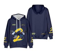 Joyner Lucas Merch ADHD 2 Farfalla Felpa con Cappuccio Manica Lunga Unisex Casual Grafica Casual Outfits Pullover, Marina Militare, S