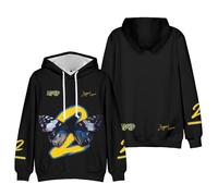Joyner Lucas Merch ADHD 2 Farfalla Felpa con Cappuccio Manica Lunga Unisex Casual Grafica Casual Outfits Pullover, Nero , 3XL